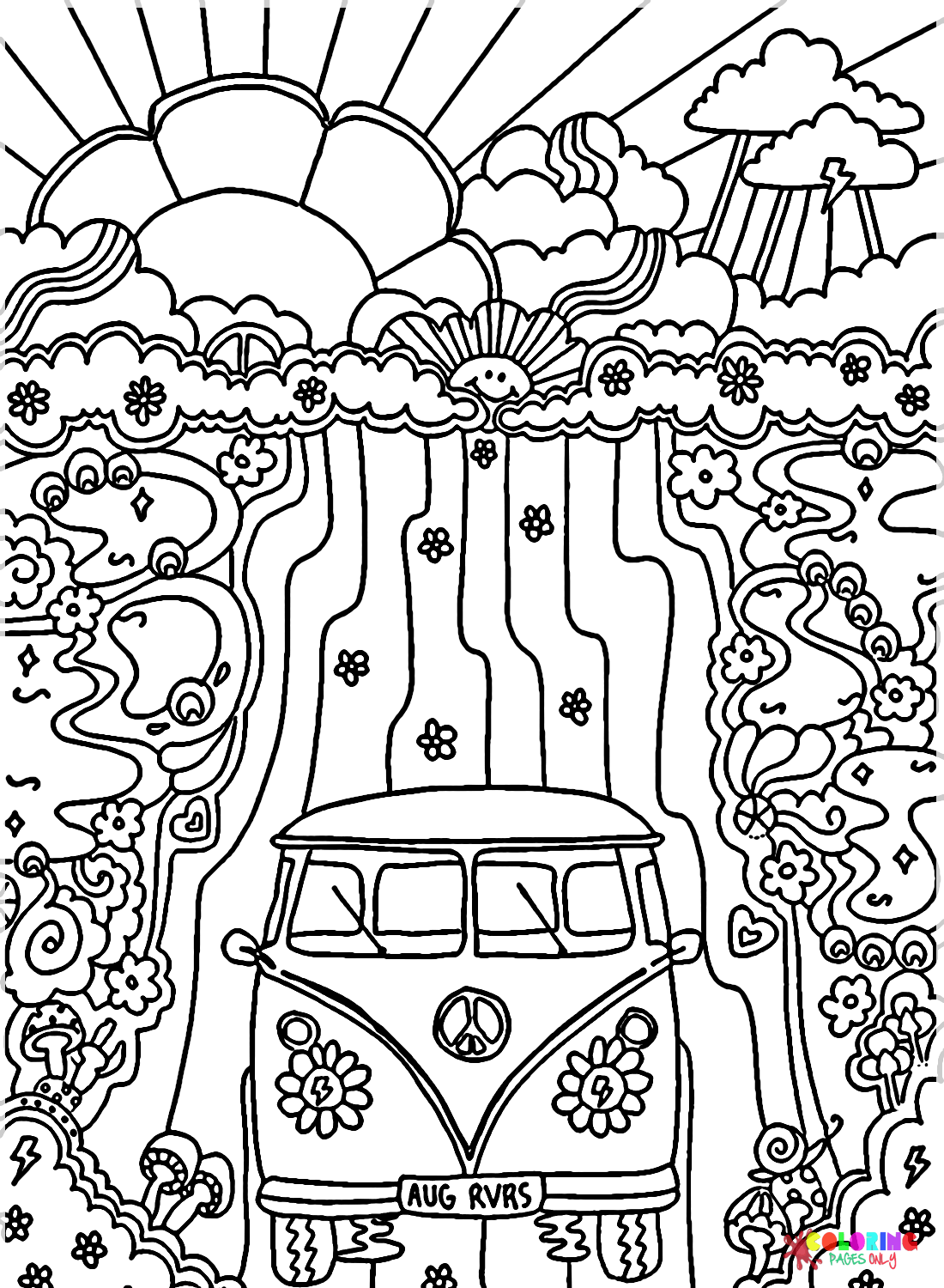 Printable Groovy Coloring Pages Printable Groovy Coloring Pages