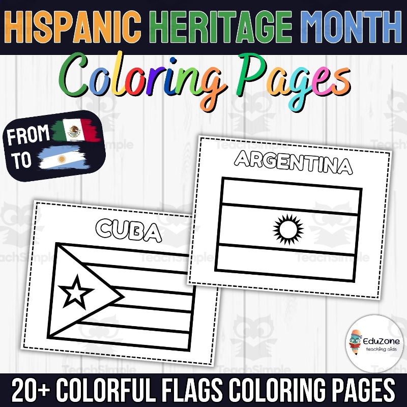 Hispanic Flags Coloring Pages Hispanic Flags Coloring Pages