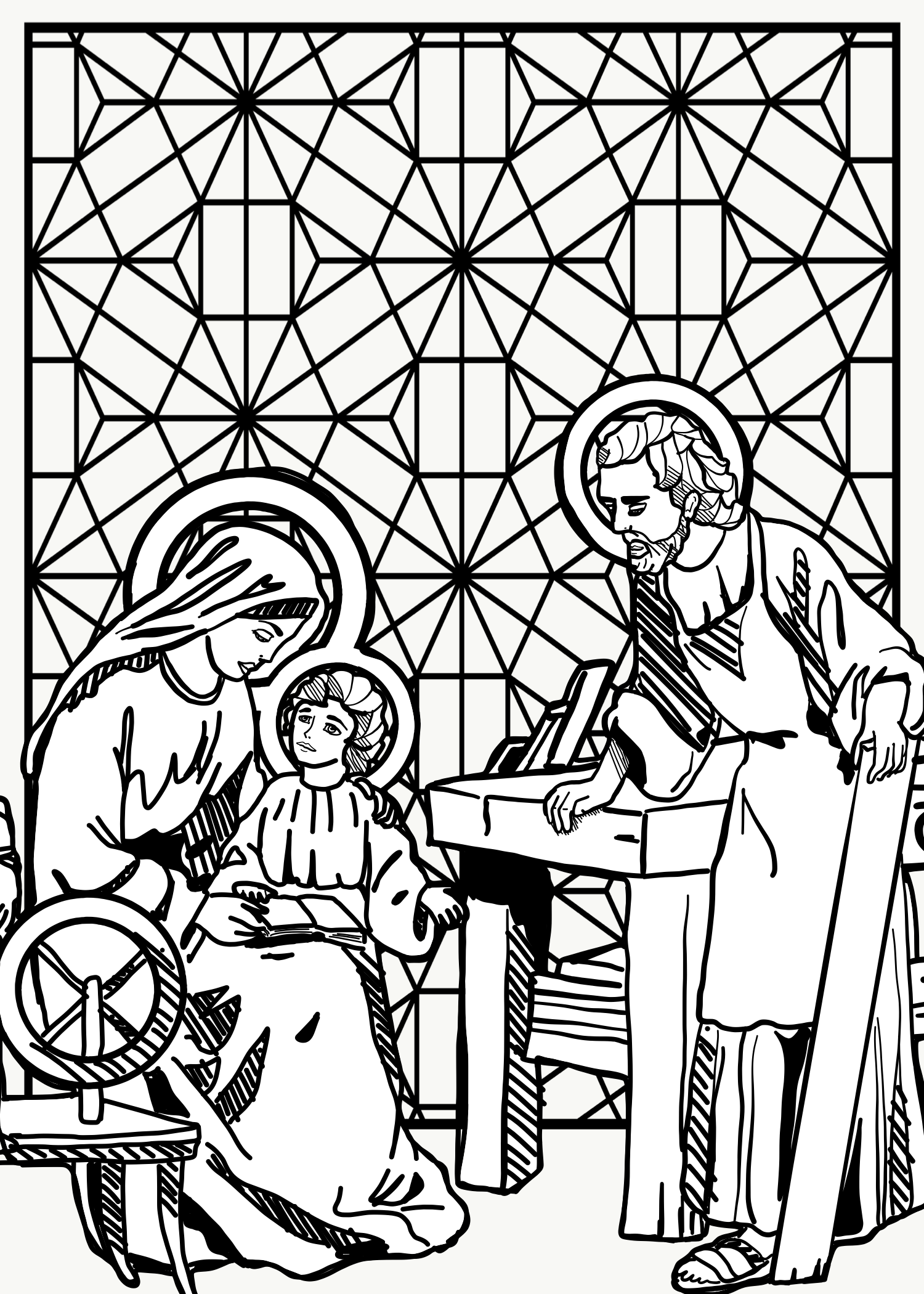 Holy Family Catholic Coloring Page Holy Family Catholic Coloring Page