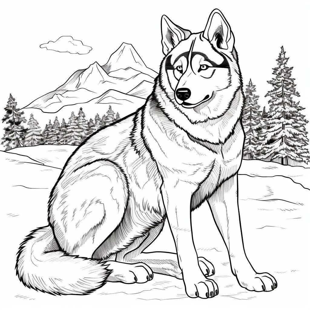 Husky Dog Coloring Pages Printable