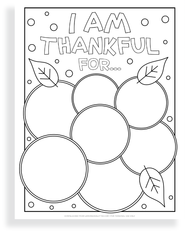 Free Printable I Am Thankful For Coloring Pages Free Printable I Am Thankful For Coloring Pages