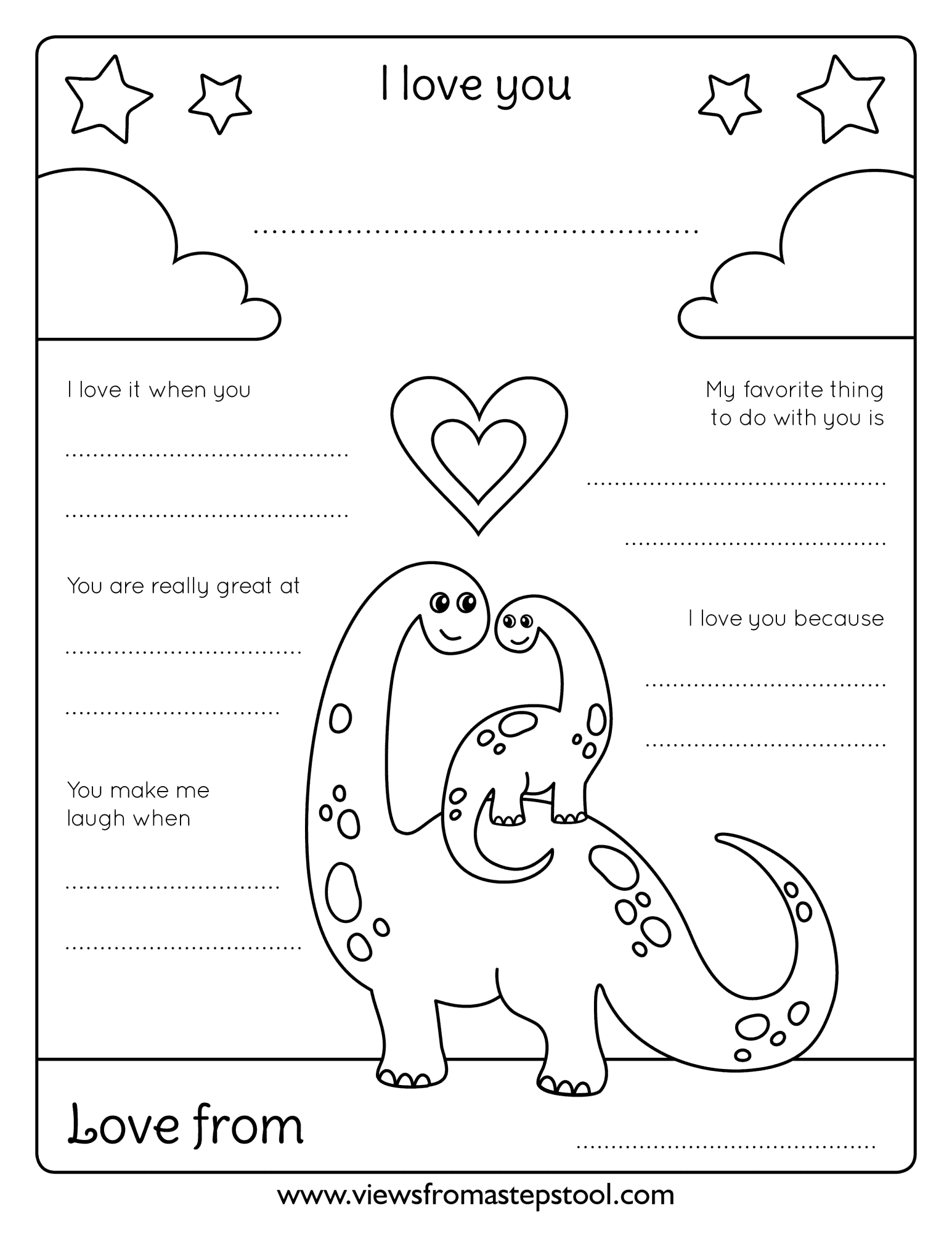 I Love Dad Coloring Page Free Printable Views From A Step Stool