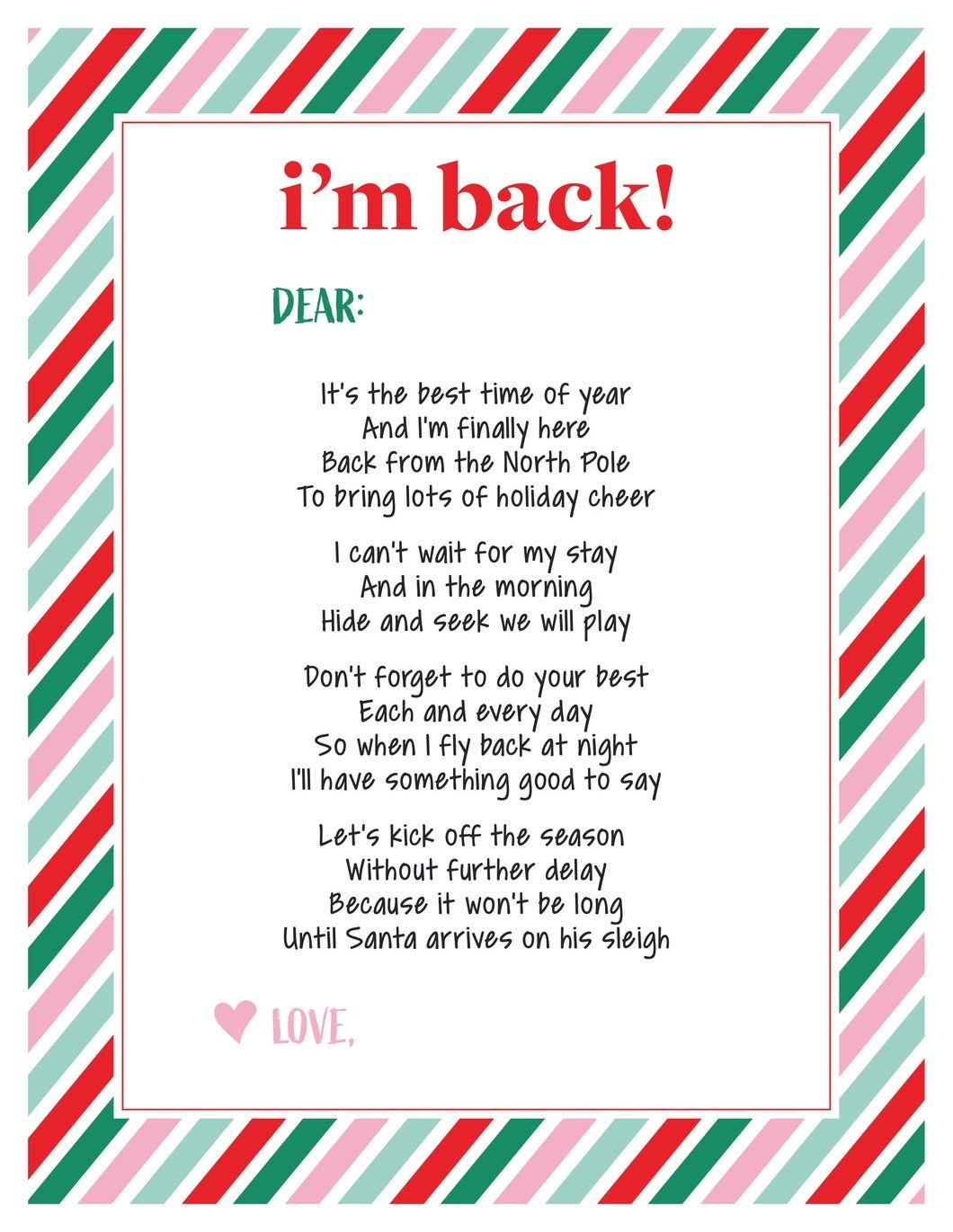 I M Back Elf On The Shelf Printable Elf On Shelf Letter Elf On I M Back Elf On The Shelf Printable Elf On Shelf Letter Elf On