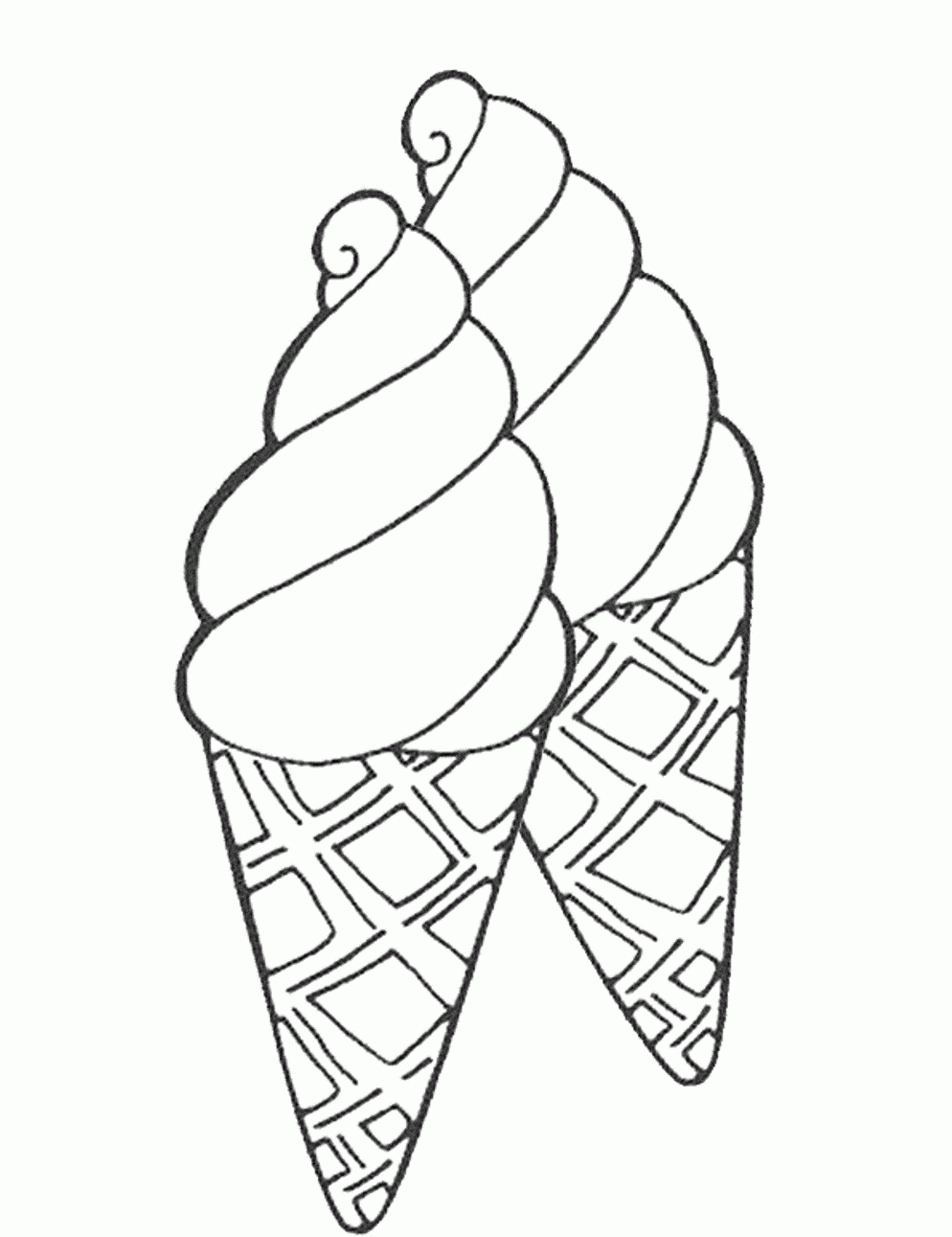 Ice Cream Cone Coloring Pages Printable