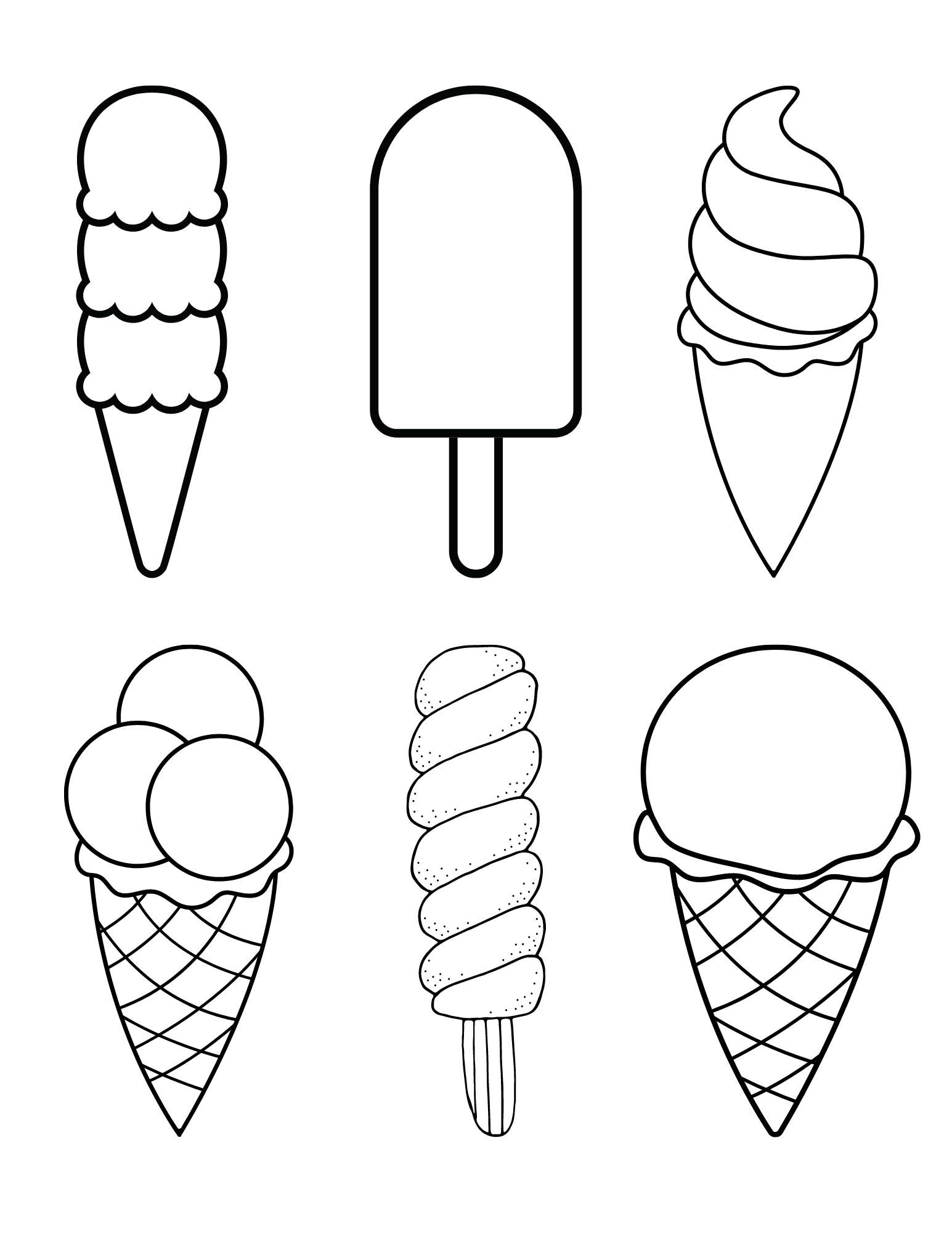 Ice Cream Scoop Coloring Page
