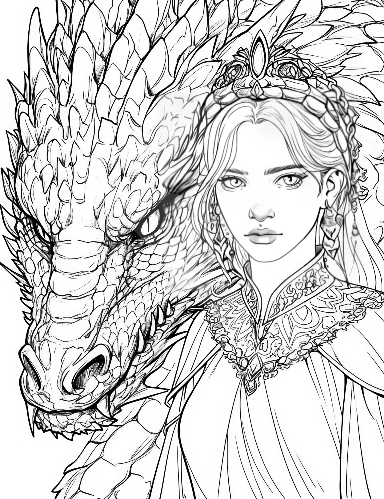 Dragon Coloring Pages For Adults Printable