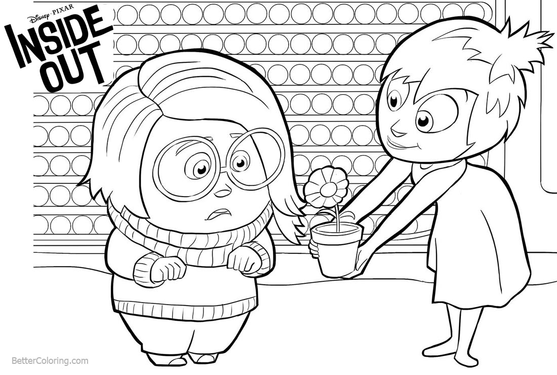Inside Out Coloring Pages Joy Give Sadness A Flower Free Printable Inside Out Coloring Pages Joy Give Sadness A Flower Free Printable