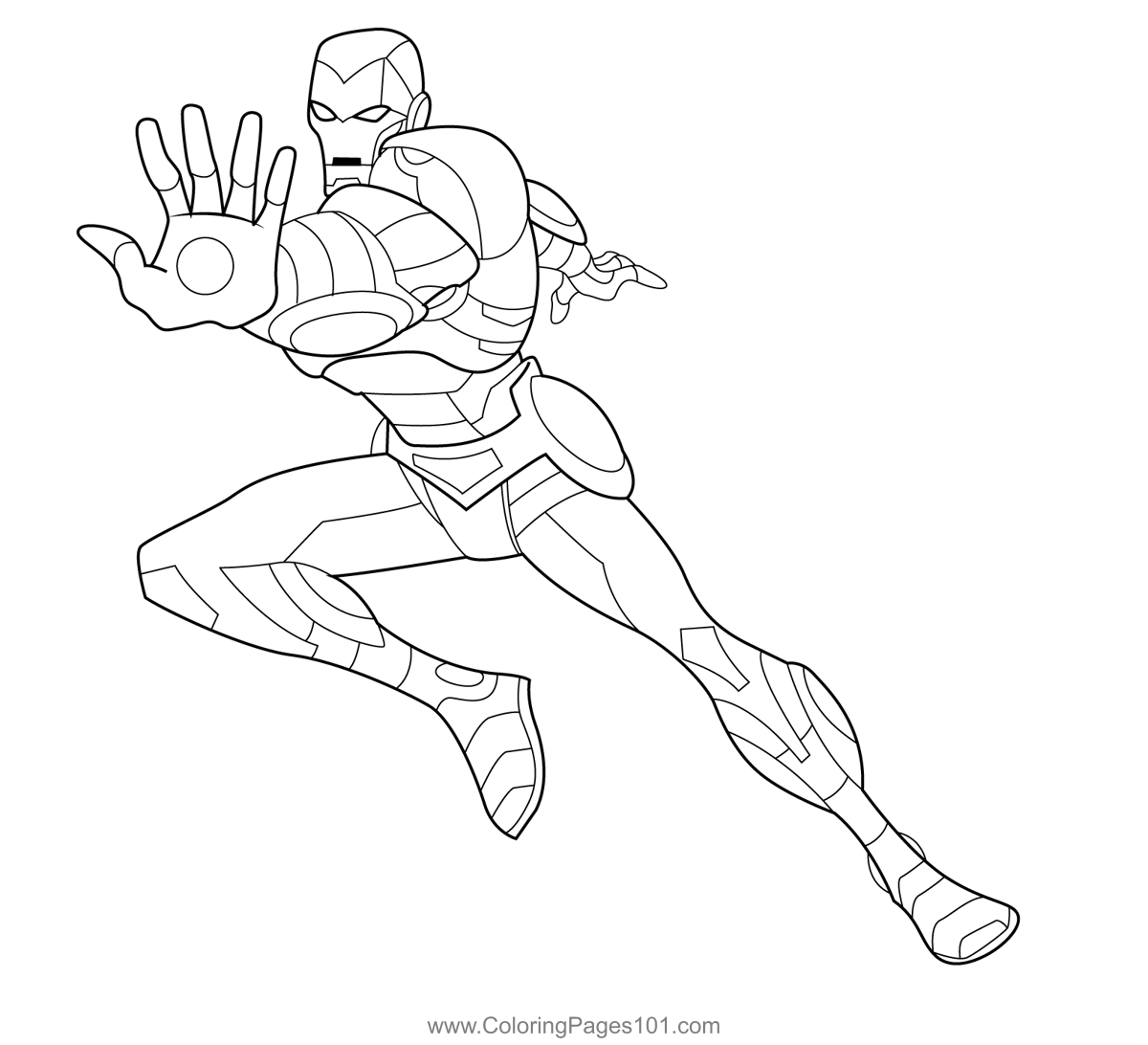 Ironman Shooting Beam Coloring Page For Kids Free Iron Man Printable