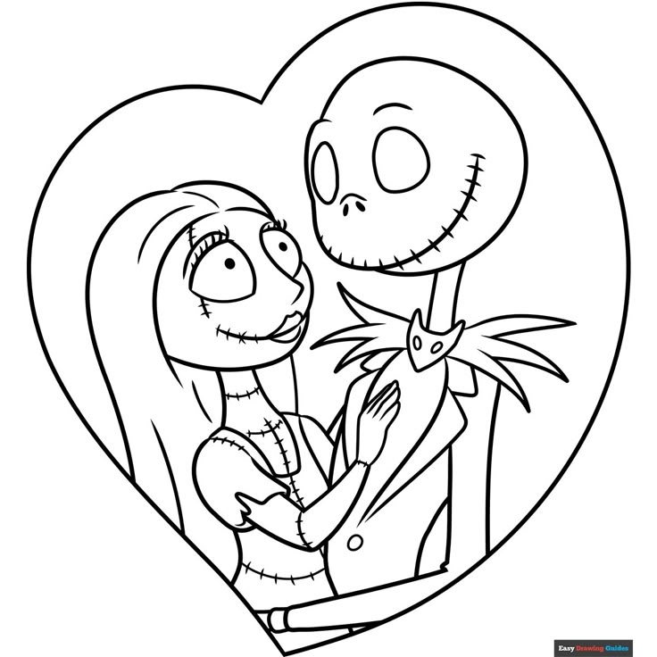Printable Jack And Sally Coloring Pages Printable Jack And Sally Coloring Pages