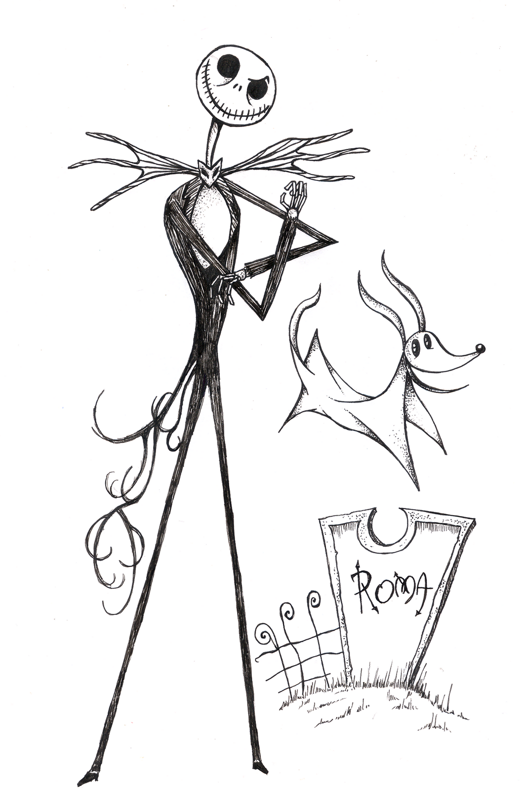 Jack Skellington Coloring Page Free Printable Templates