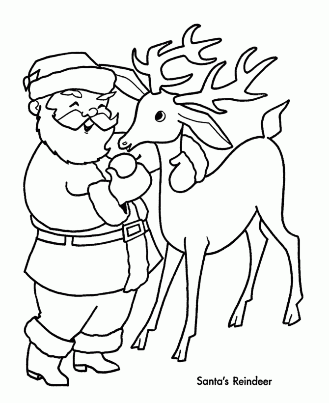 Free Printable Santa And Reindeer Coloring Pages Free Printable Santa And Reindeer Coloring Pages