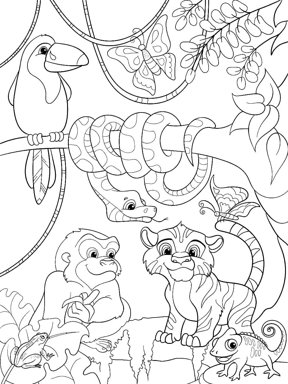 Jungle Animals Coloring Pages Printable Coloring Pages Jungle Animals Coloring Pages Printable Coloring Pages