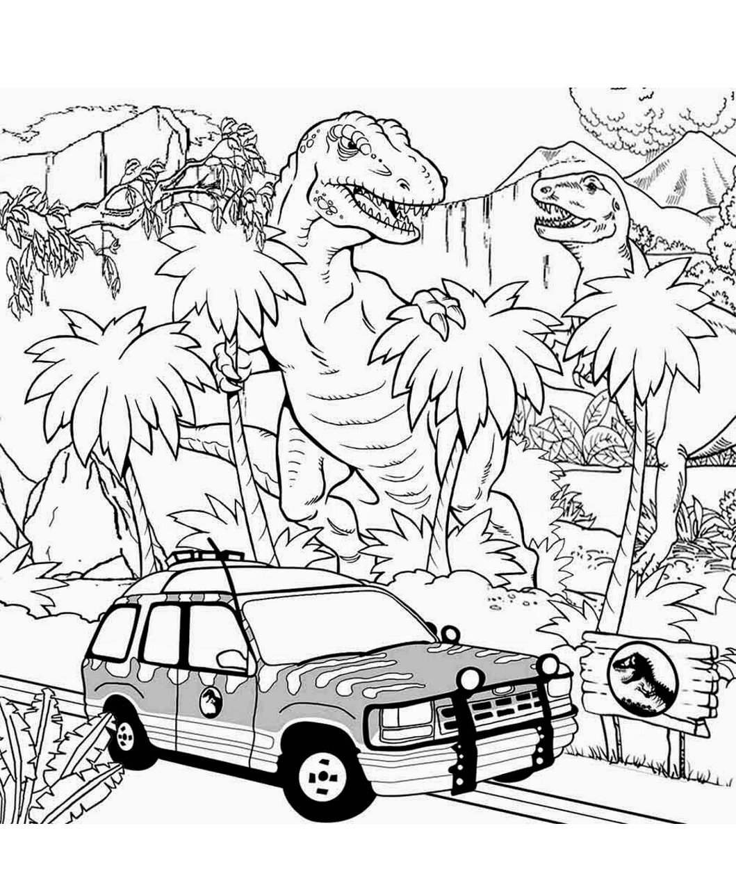 Jurassic World Coloring Pages Printable