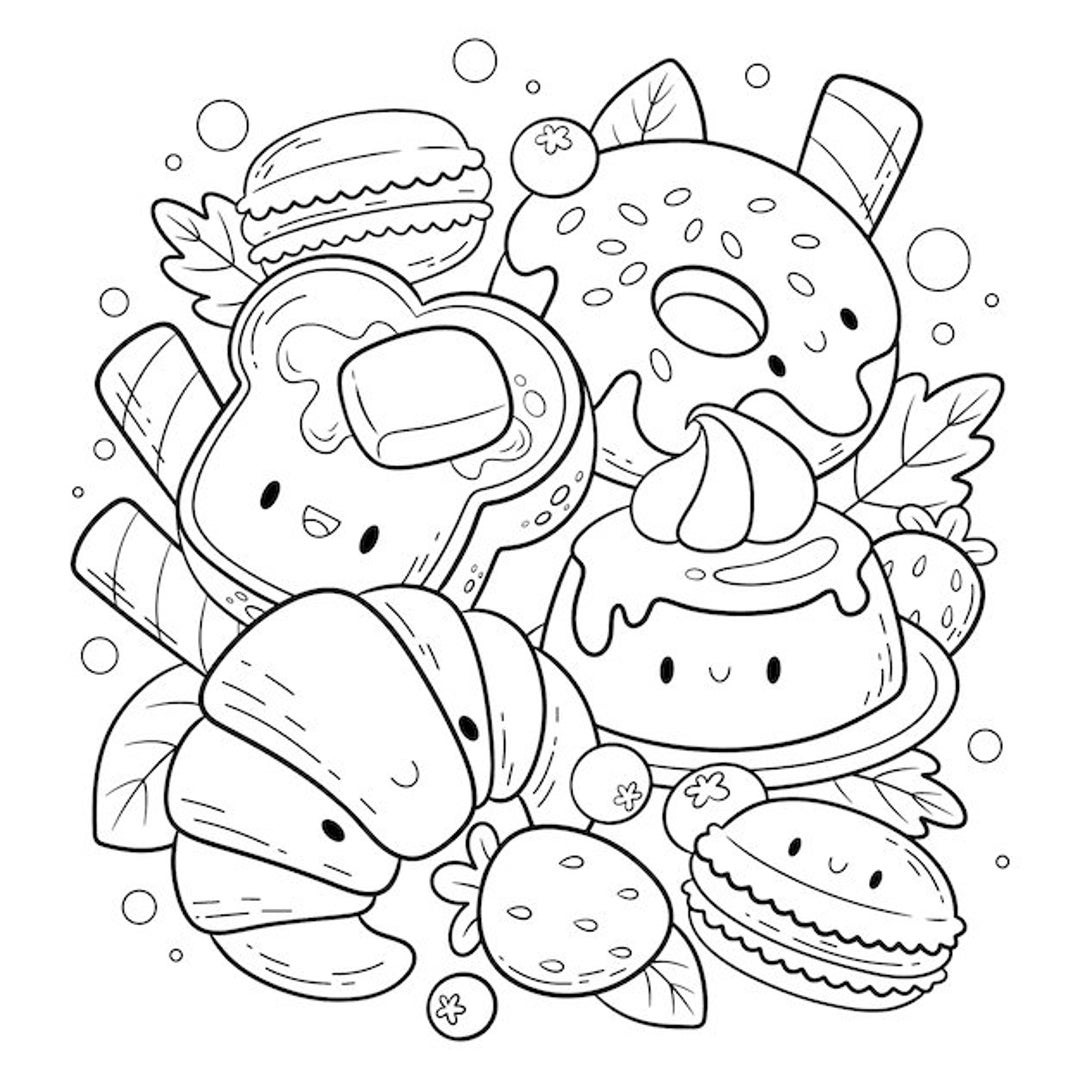 Kawaii Cute Food Coloring Page Coloring Home Kawaii Cute Food Coloring Page Coloring Home