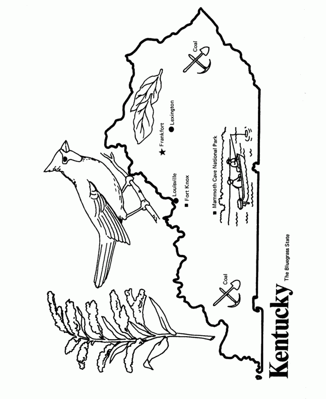 Kentucky State Outline Coloring Page Copy Image And Paste Into Word