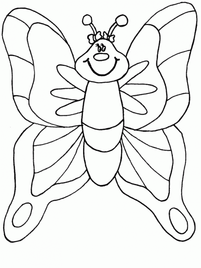 Kids Drawing Template Butterfly Clip Art Library