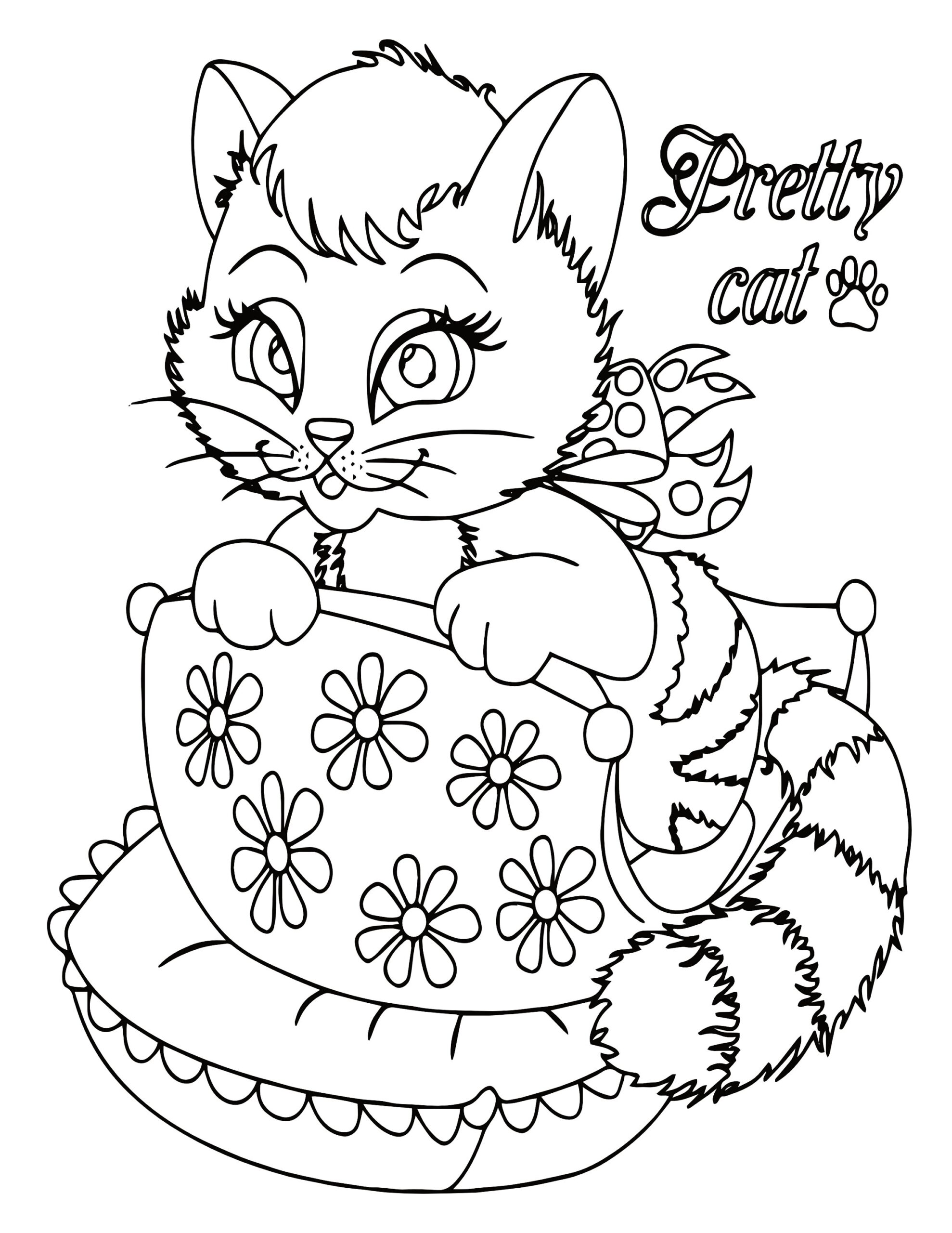 Kitten Coloring Pages 21 Printable Kitten Coloring Pages For Etsy