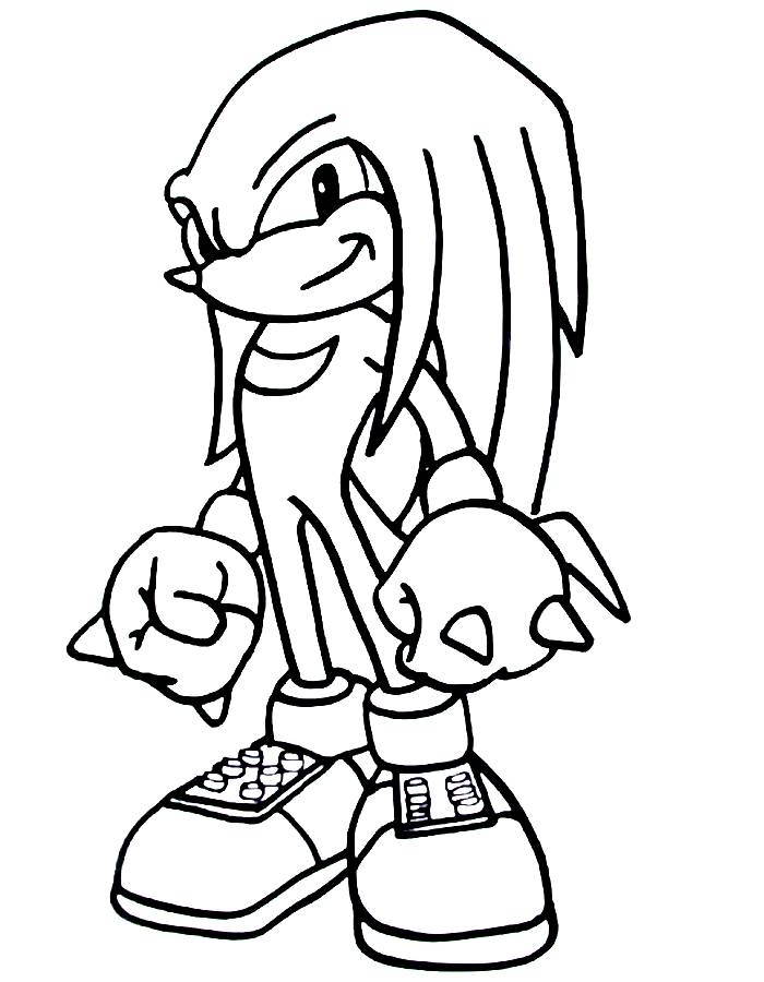 Knuckles Coloring Pages Free Printable PDF 