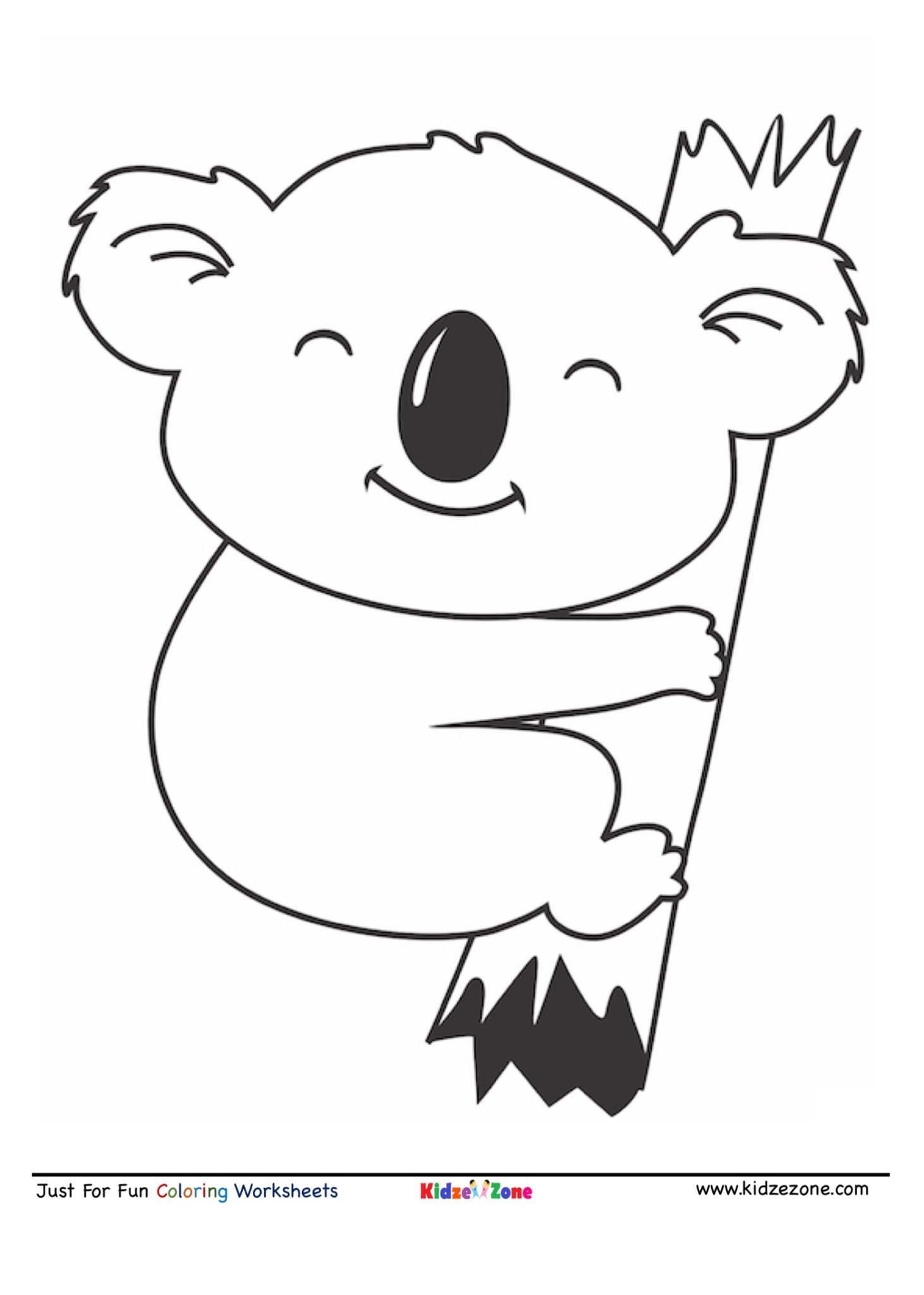 Koala Cartoon Coloring Page KidzeZone