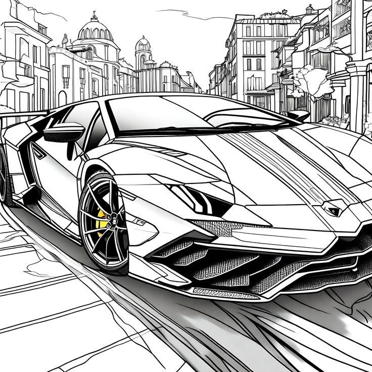 Printable Lamborghini Coloring Pages