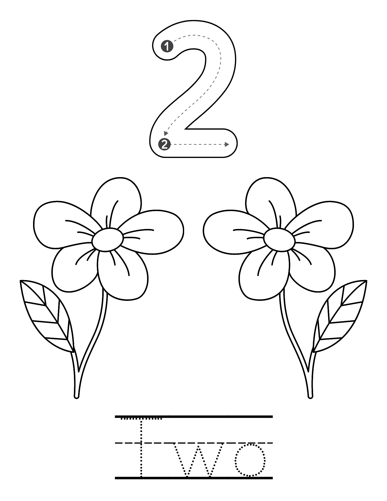 Let S Color Trace Count Numbers 1 10 Printable Worksheets For K