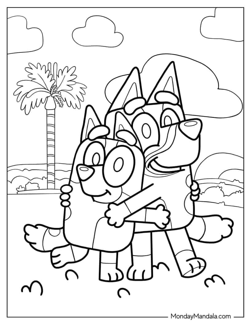 Libro Imprimible Colorear Bluey Editable Libro Imprimible Colorear Bluey Editable