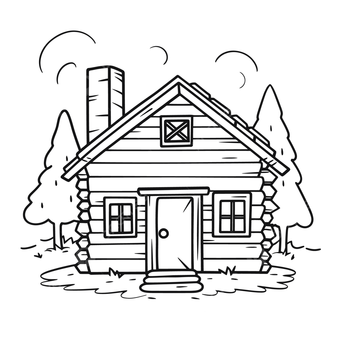 Log House Coloring Pages Printable Free Outline Sketch Drawing Vector Log House Coloring Pages Printable Free Outline Sketch Drawing Vector
