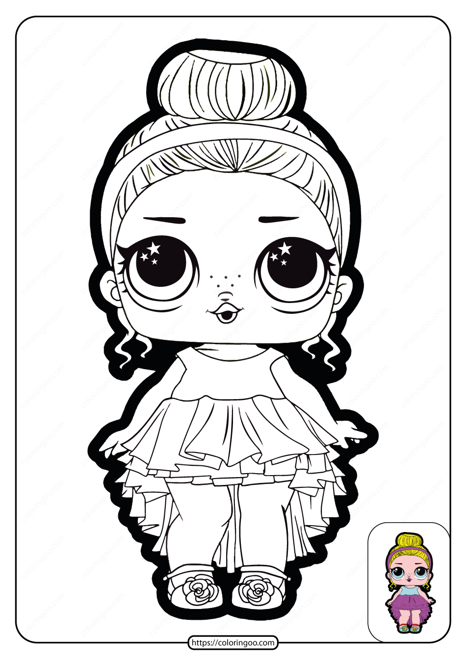 LOL Birthday Surprise Coloring Page Doll LOL Birthday Surprise Coloring Page Doll