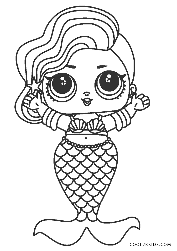LOL Mermaid Coloring Pages Printable