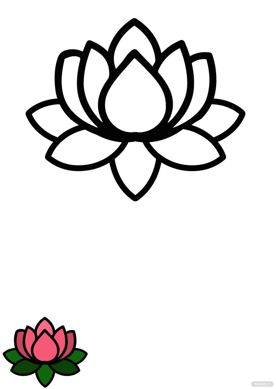 Lotus Flower Coloring Page In PDF JPG EPS Download Template