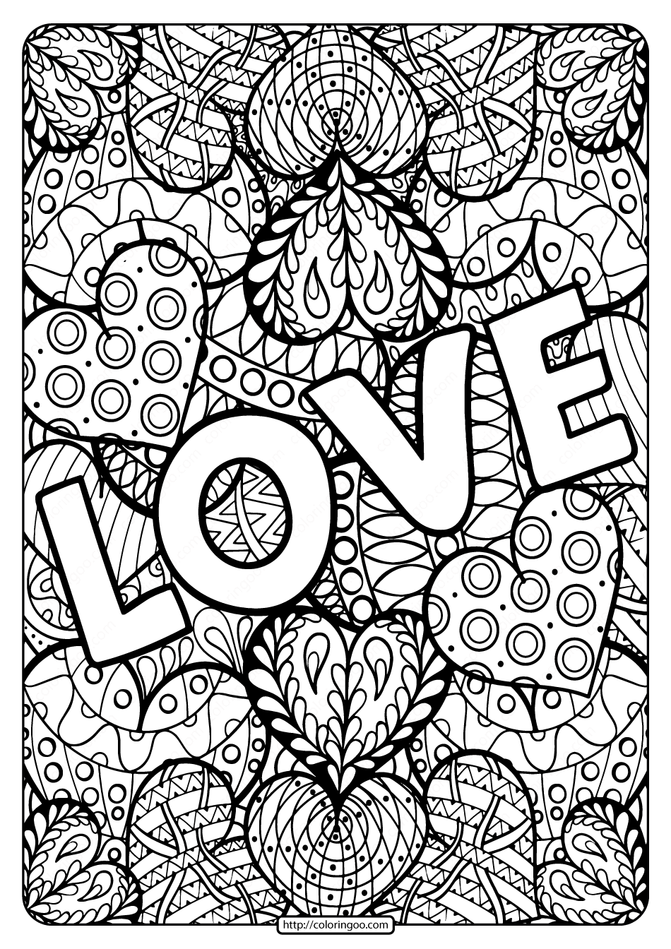 Love Coloring Pages Printable Love Coloring Pages Printable