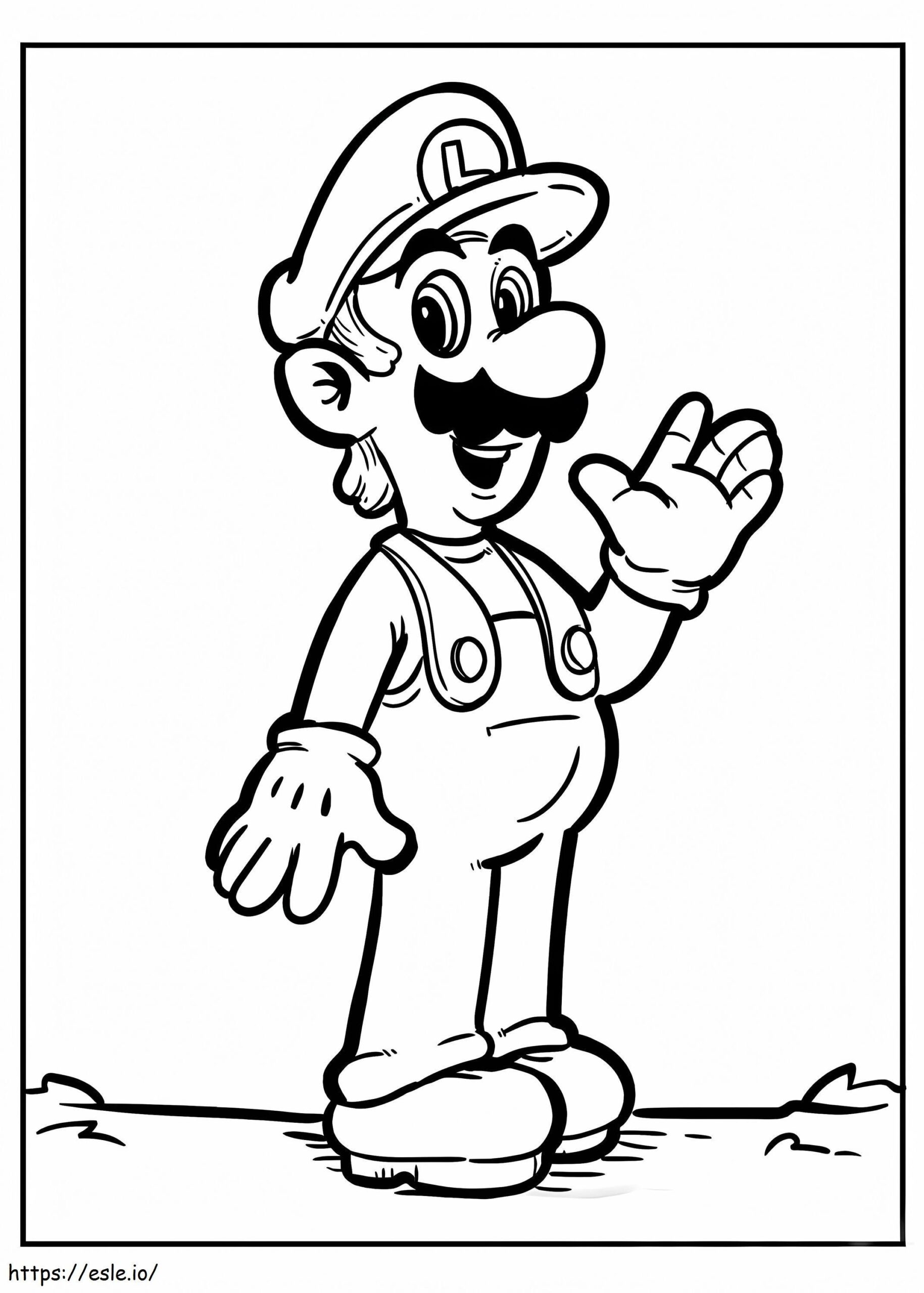 Luigi Simple Coloring Page Luigi Simple Coloring Page