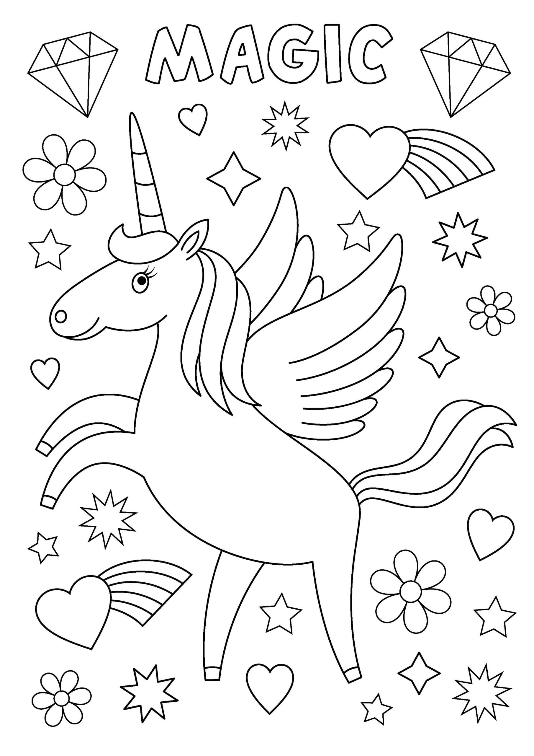 Free Printable Coloring Pages Unicorn