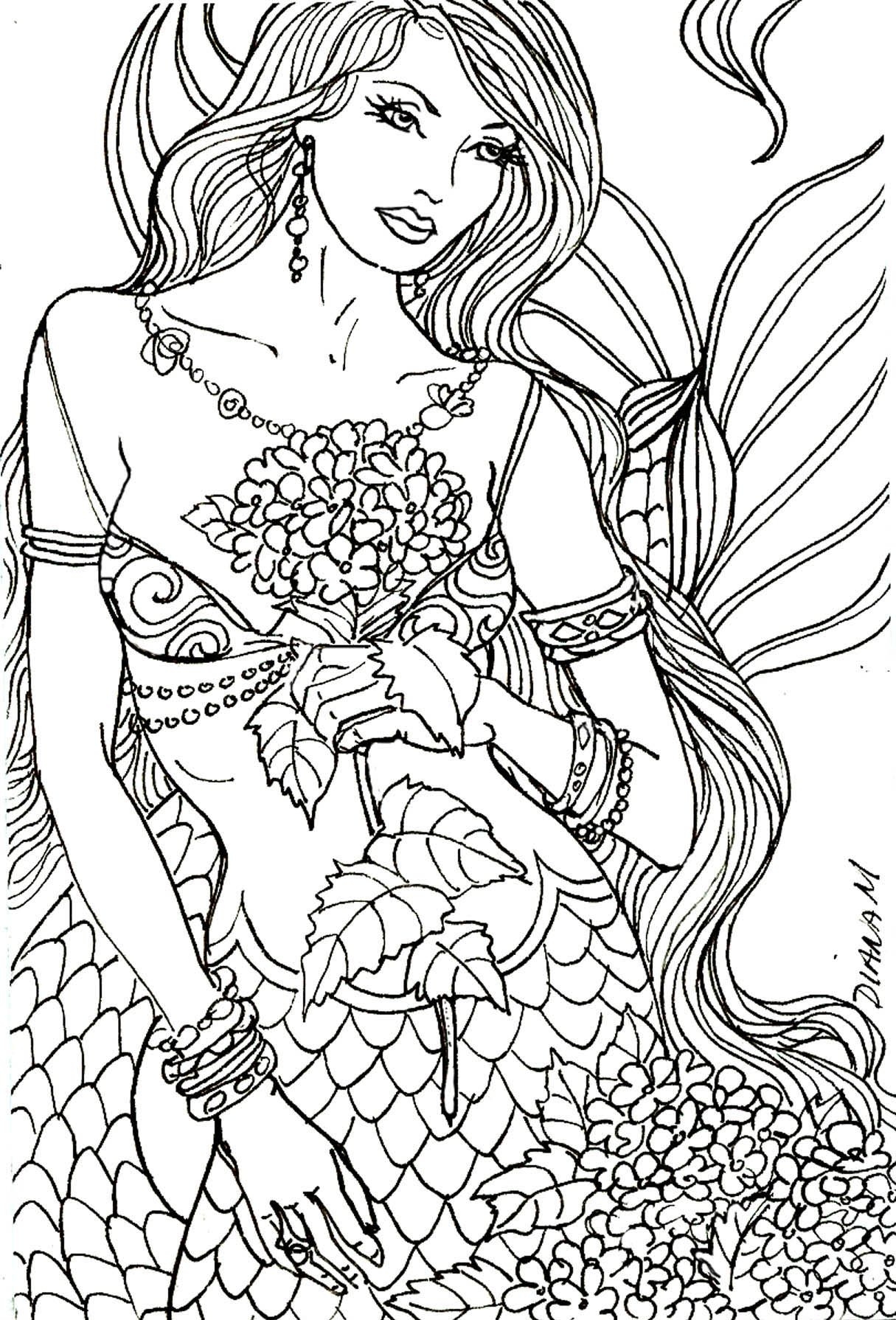 Mermaid Free Printable Coloring Pages Mermaid Free Printable Coloring Pages