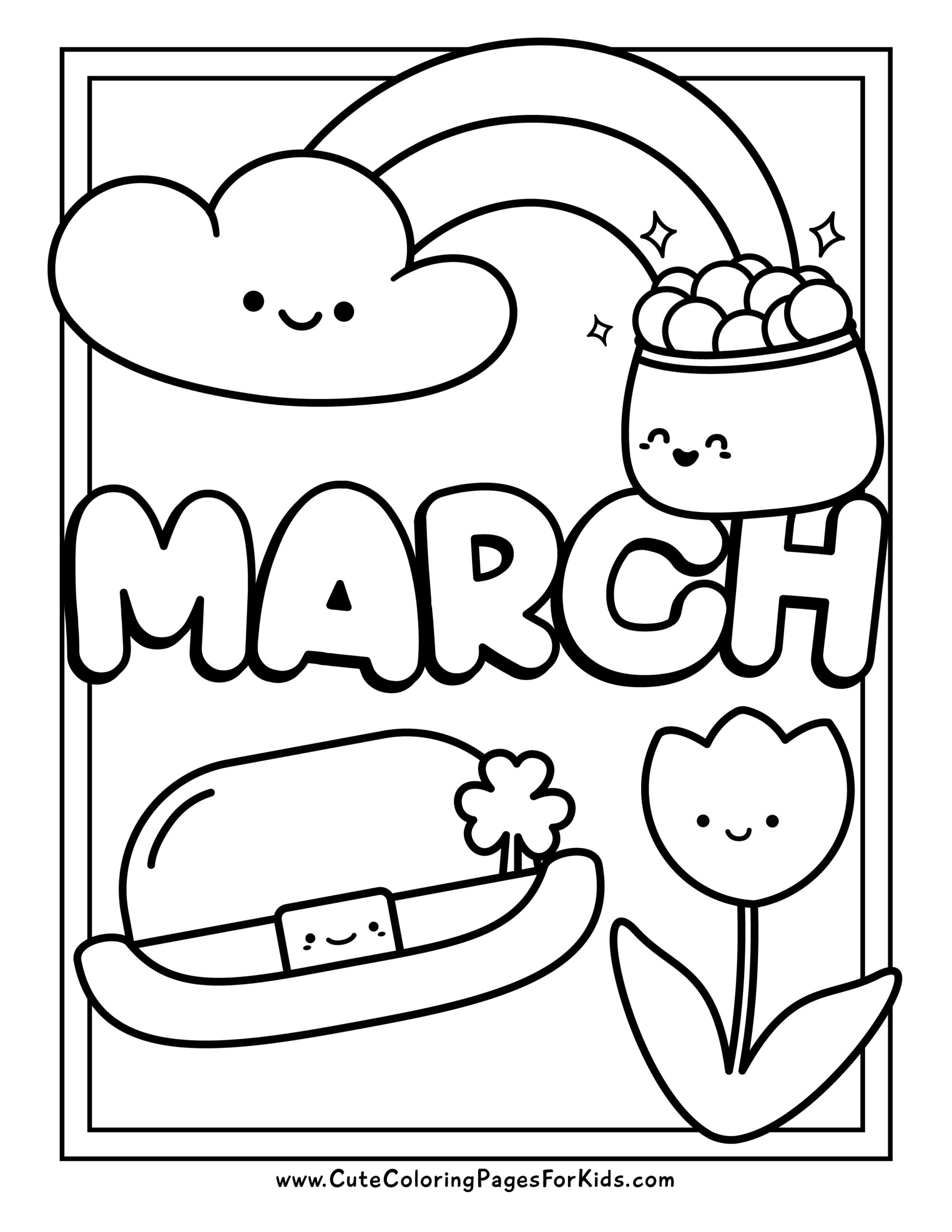 March Coloring Pages Cute Coloring Pages For Kids March Coloring Pages Cute Coloring Pages For Kids