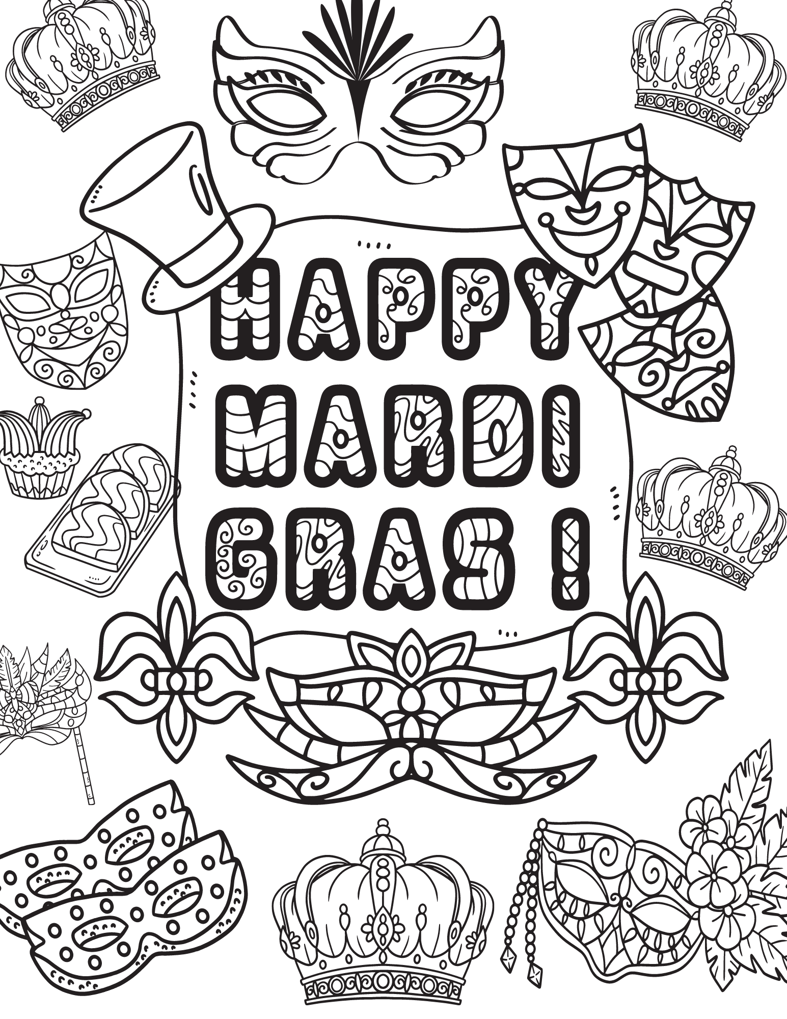 Mardi Gras Coloring Sheets Mardi Gras Coloring Sheets