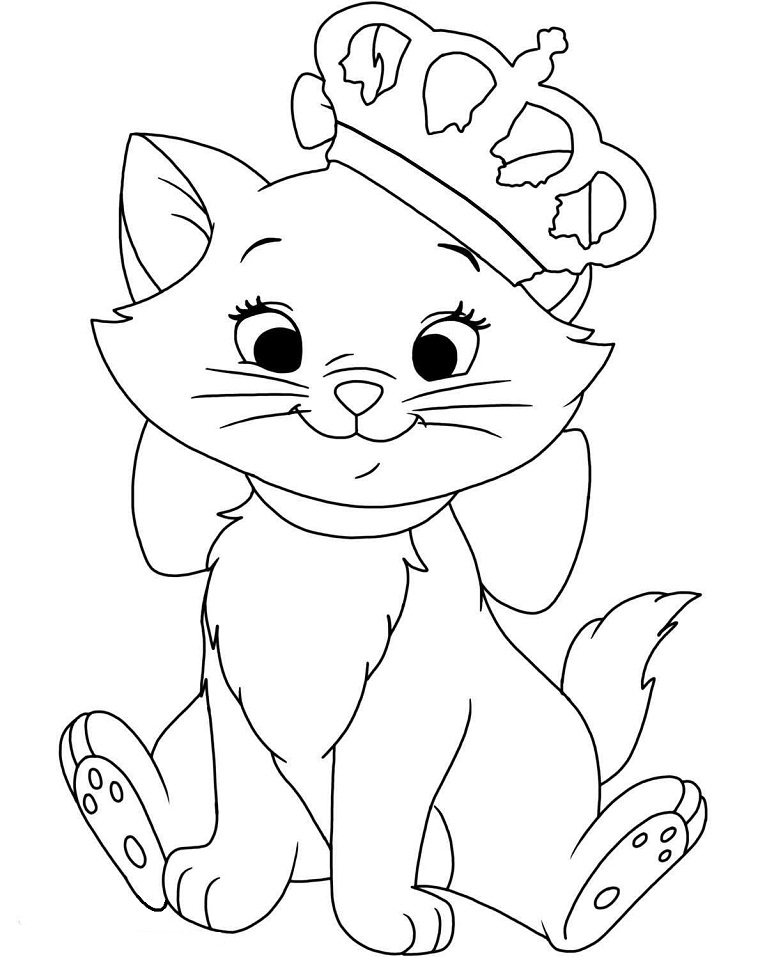 Marie With Crown Coloring Page Free Printable Coloring Pages For Kids