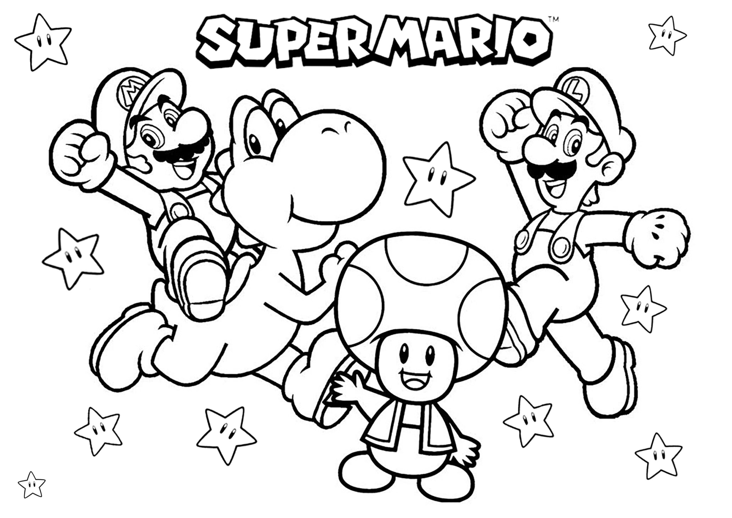 Mario Printable Coloring Pages Free