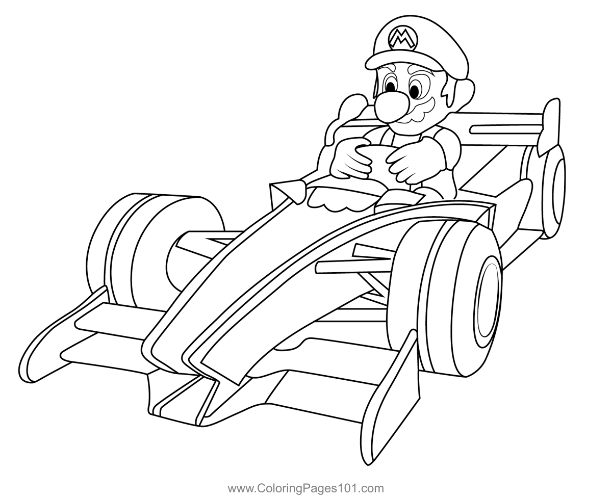 Mario Kart Coloring Pages Mario Mario Kart Coloring Pages Mario