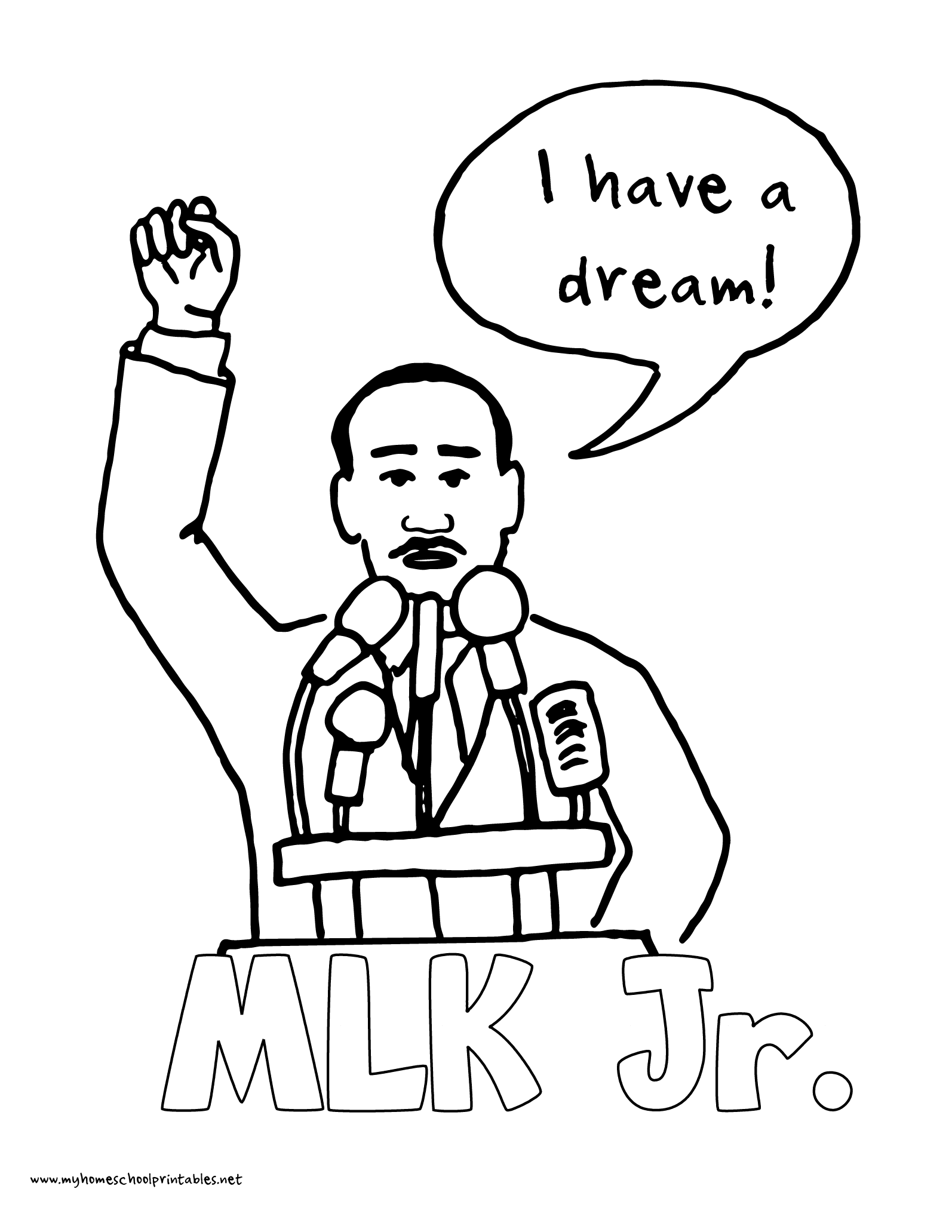 Martin Luther King Coloring Pages Printable