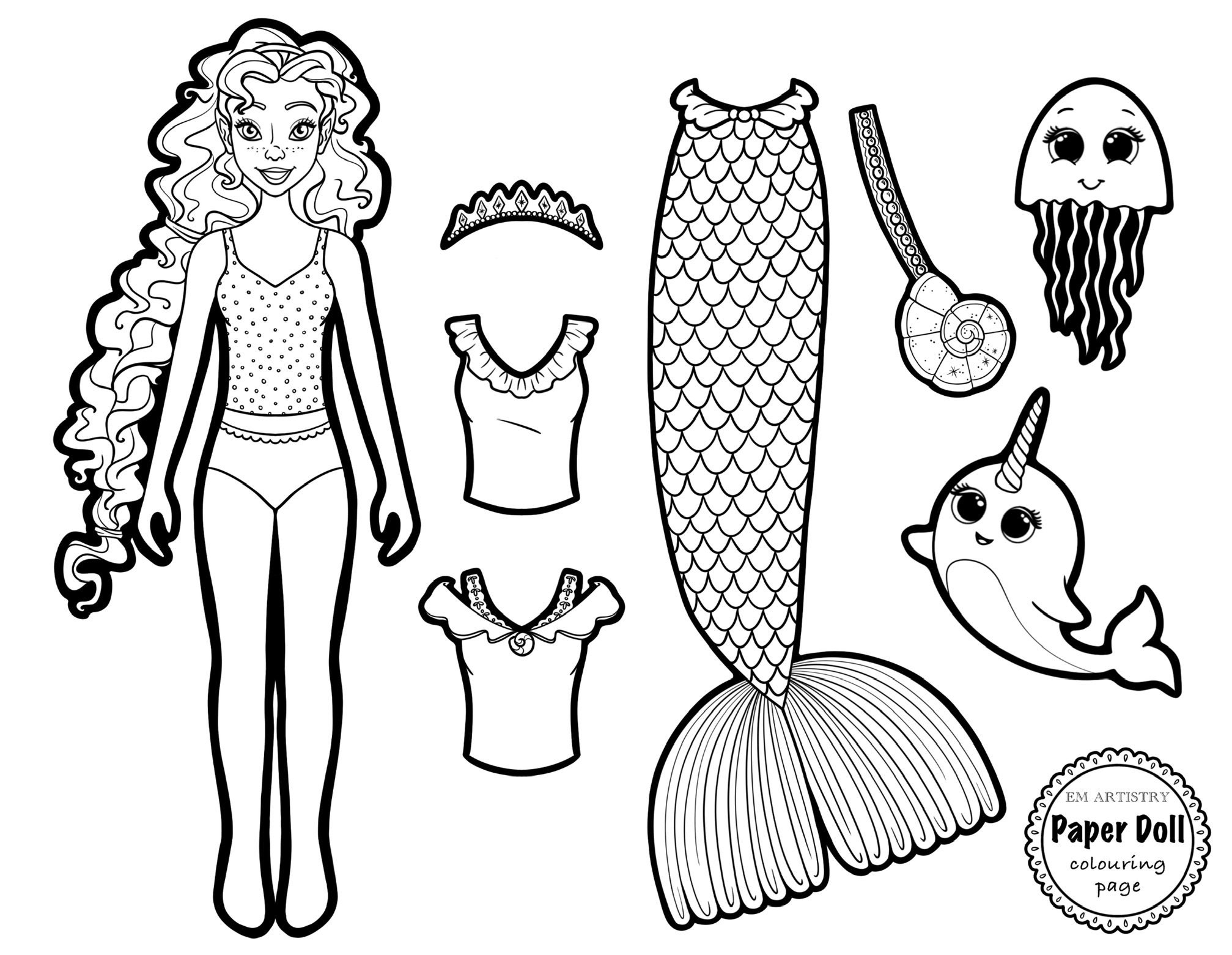 Mermaid Paper Dolls Mermaid Paper Dolls
