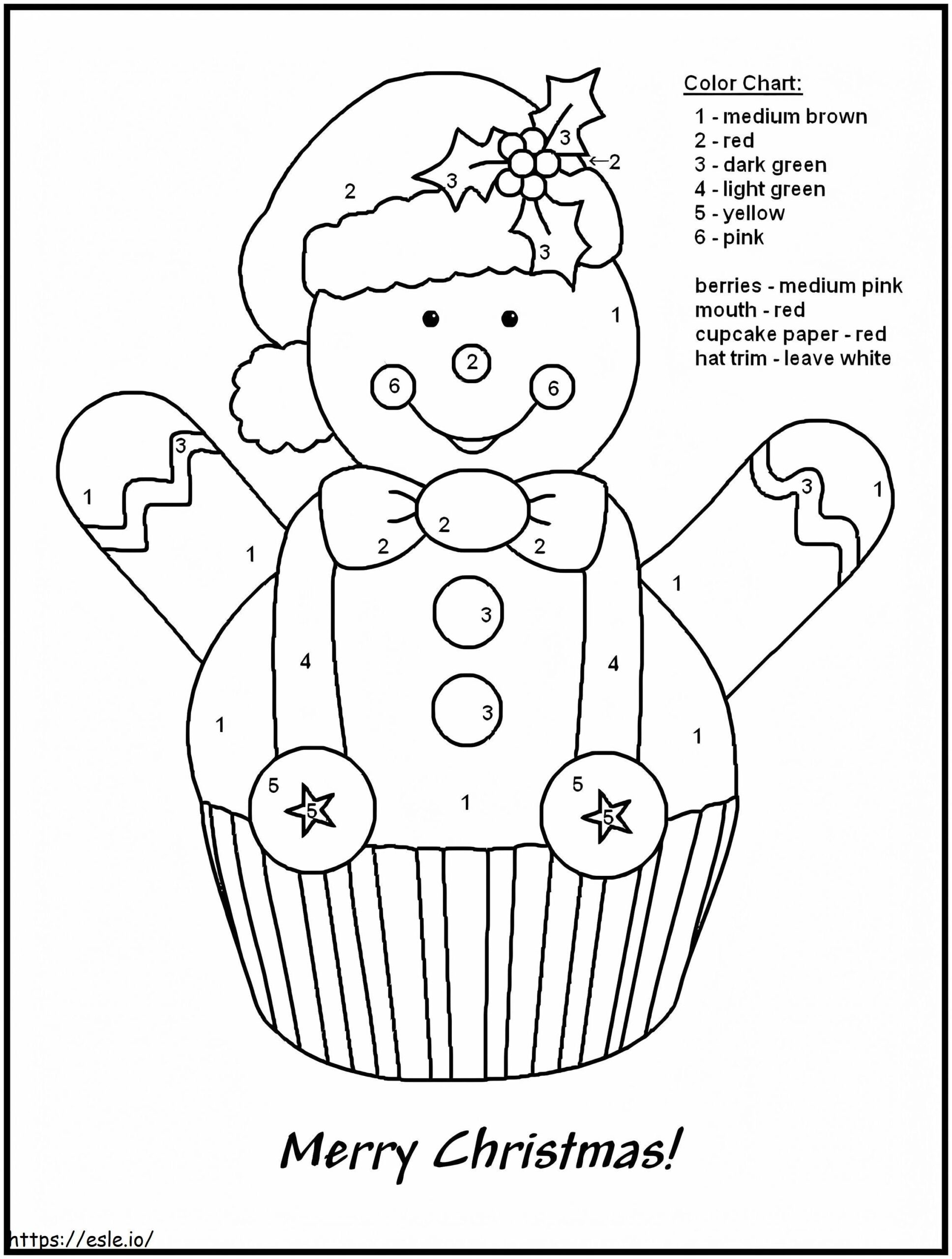Merry Christmas Color By Number Coloring Page
