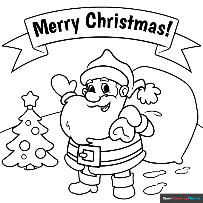 Merry Christmas Coloring Page Easy Drawing Guides Merry Christmas Coloring Page Easy Drawing Guides