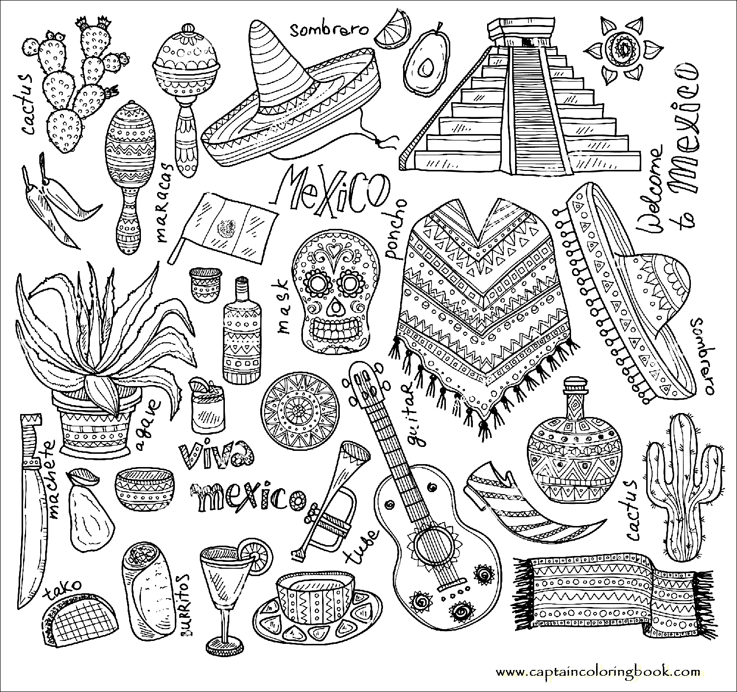 Mexican Colouring Pages Worksheet24 Mexican Colouring Pages Worksheet24