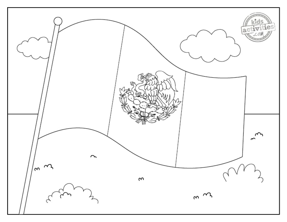 Mexico Flag Coloring Pages Printable