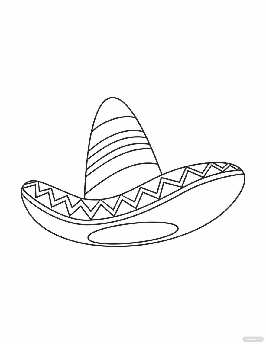 Mexican Sombrero Coloring Page Mexican Sombrero Coloring Page