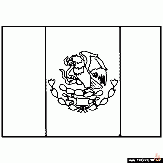 Mexico Flag Coloring Page Free Printable And Easy Designs Coloring Home