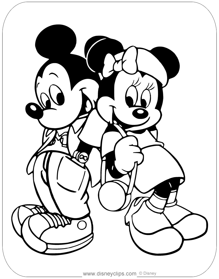 Mickey And Minnie Printable Coloring Pages