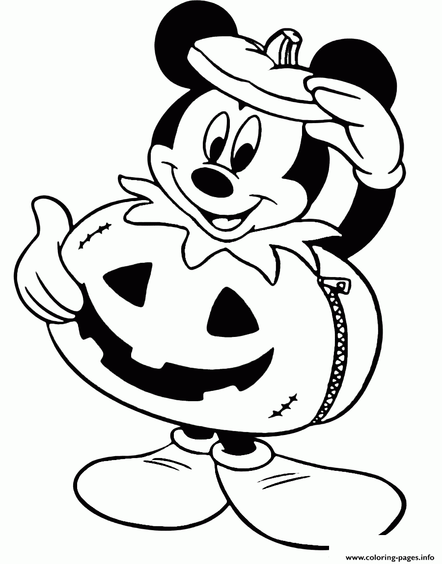 Mickey As A Pumpkin Disney Halloween Coloring Page Printable Mickey As A Pumpkin Disney Halloween Coloring Page Printable