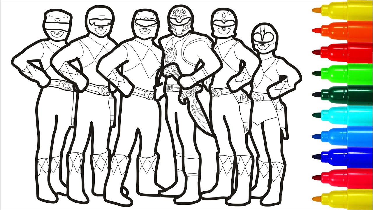 Mighty Morphin Power Rangers Coloring Pages YouTube